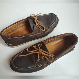 Sperry Leather Gold Cup Loafers Boat Shoes Brown AO 2 Eye Top Sider 11 Men's